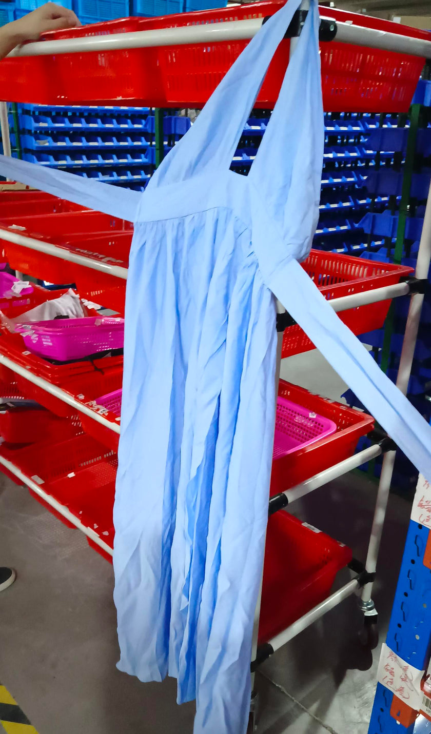 Alpscommerce backless dress Split fork hanging skirt