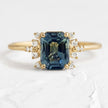 Simple Fashionable Dark Blue Zircon Ring Ornament