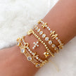 Heart Cross Zircon Bead Bracelet