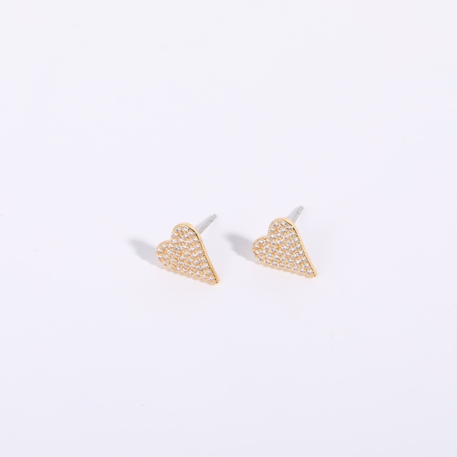 Copper Inlaid Zircon Long Peach Heart Earrings Chain Earrings Heart-shaped