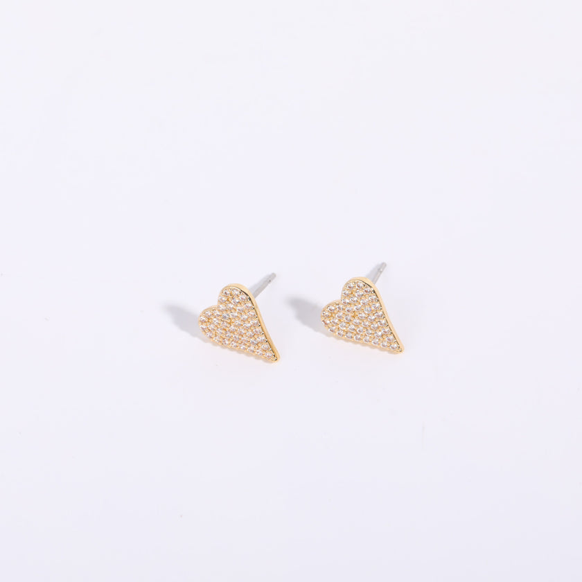 Copper Inlaid Zircon Long Peach Heart Earrings Chain Earrings Heart-shaped