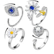 Turnable Rings Eyes Flowers Anxiety Rings For Women Fidget Spinner Ring Jewelry