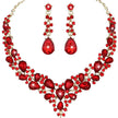 Water Drop Women's Alloy Bridal Necklace Two-piece Earrings Set