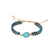 Cross-border Natural Stone Bracelet Water Drop Shape Sapphire Couple Woven Bracelet