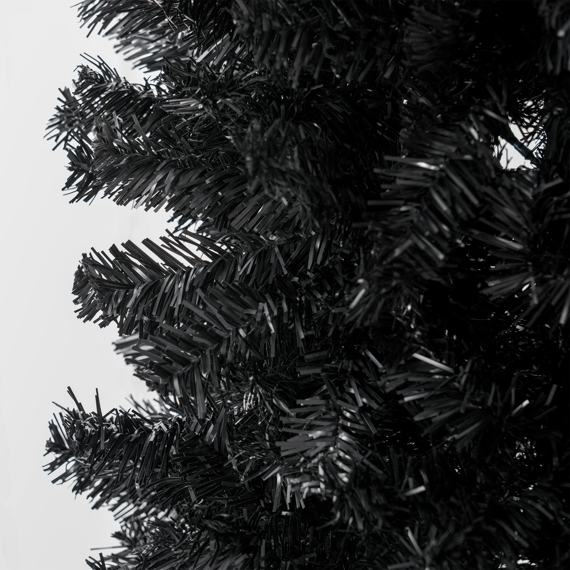 HOMCOM 8ft Pencil Christmas Tree, Unlit Artificial Christmas Tree Slim Douglas Fir Xmas Tree With Realistic Branches, Halloween Tree With 1168 Tips, Black