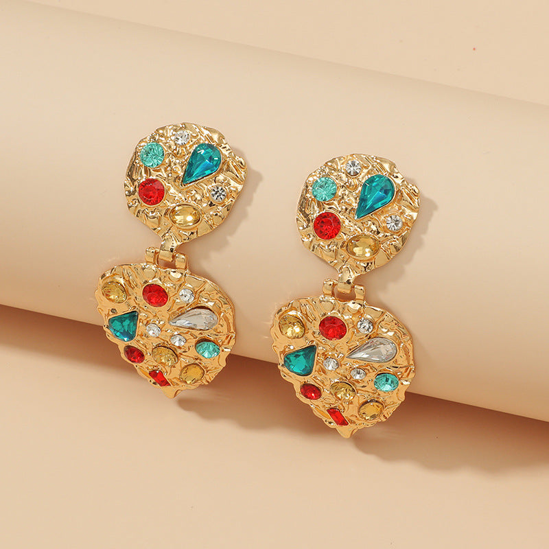 Vintage Court Style Baroque Rhinestone Earrings