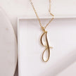 Gold 26 Old English Initial Letter Necklaces For Women