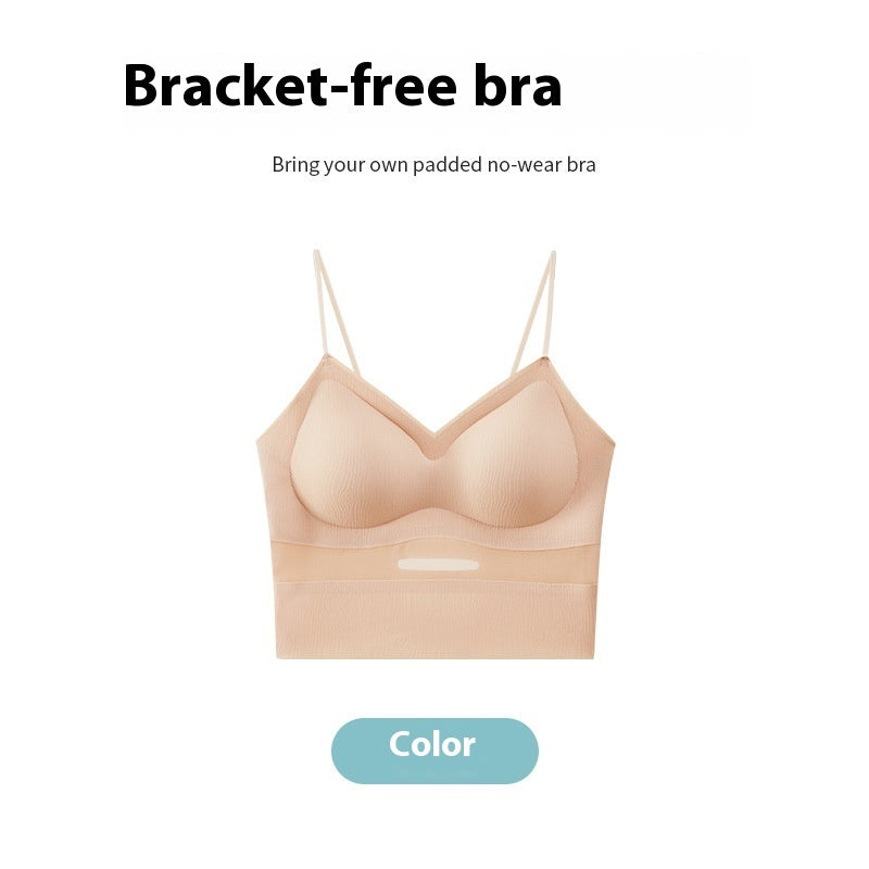 Seamless Beautiful Back Small Sling Vest For Women Underwear Padded