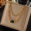 Double Titanium Steel Chain Necklace