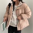 Versatile Stand Collar Double-sided Wear Versatile Long Sleeve Warm Quilted Cotton Coat Jacket Women
