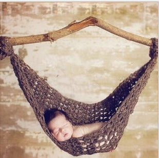 Handmade Knitted Wool Newborn Photography Props Hammock