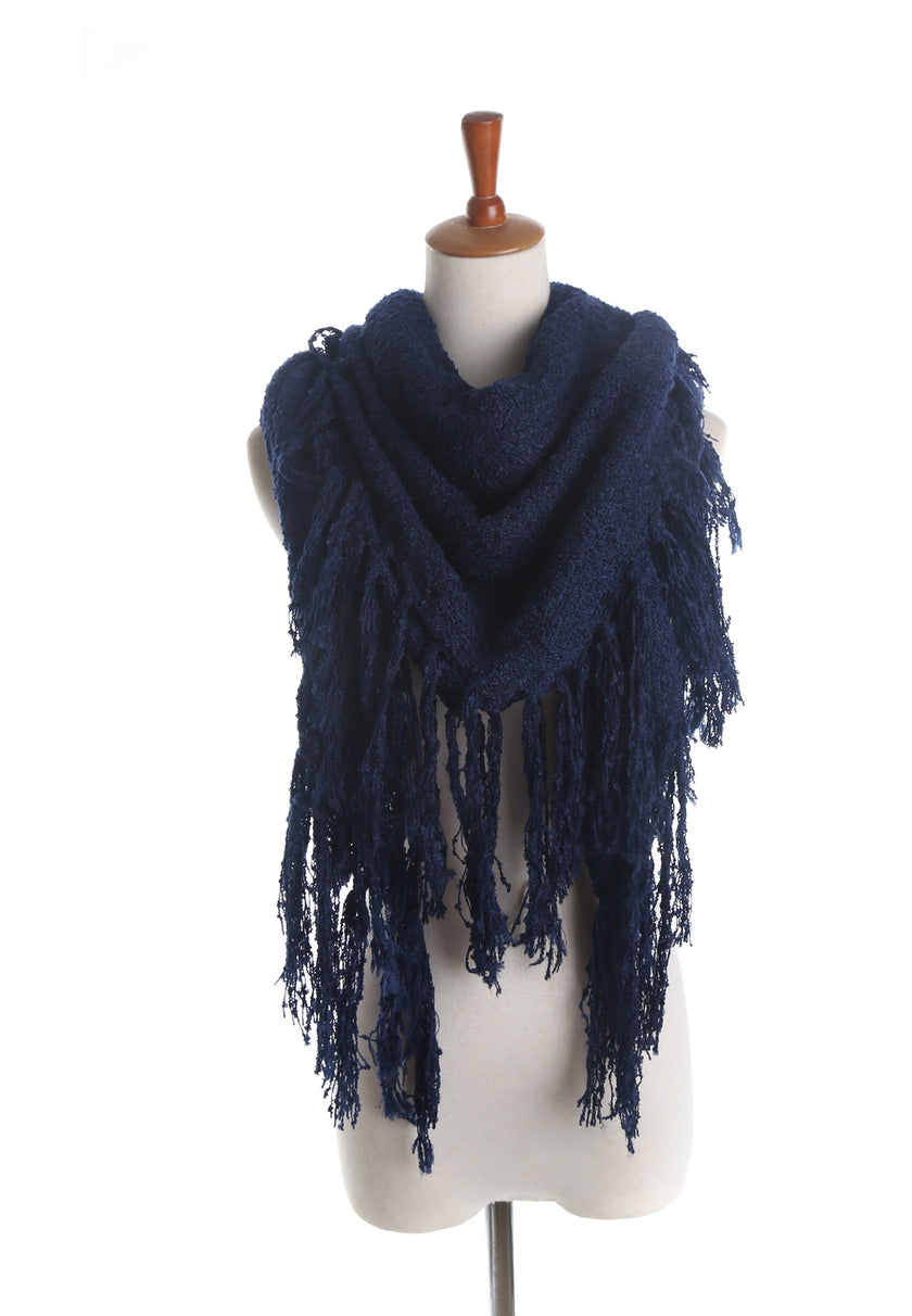 Fringed Plain Square Scarf