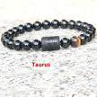 Twelve Constellation Elastic Bracelet Men Obsidian Couple
