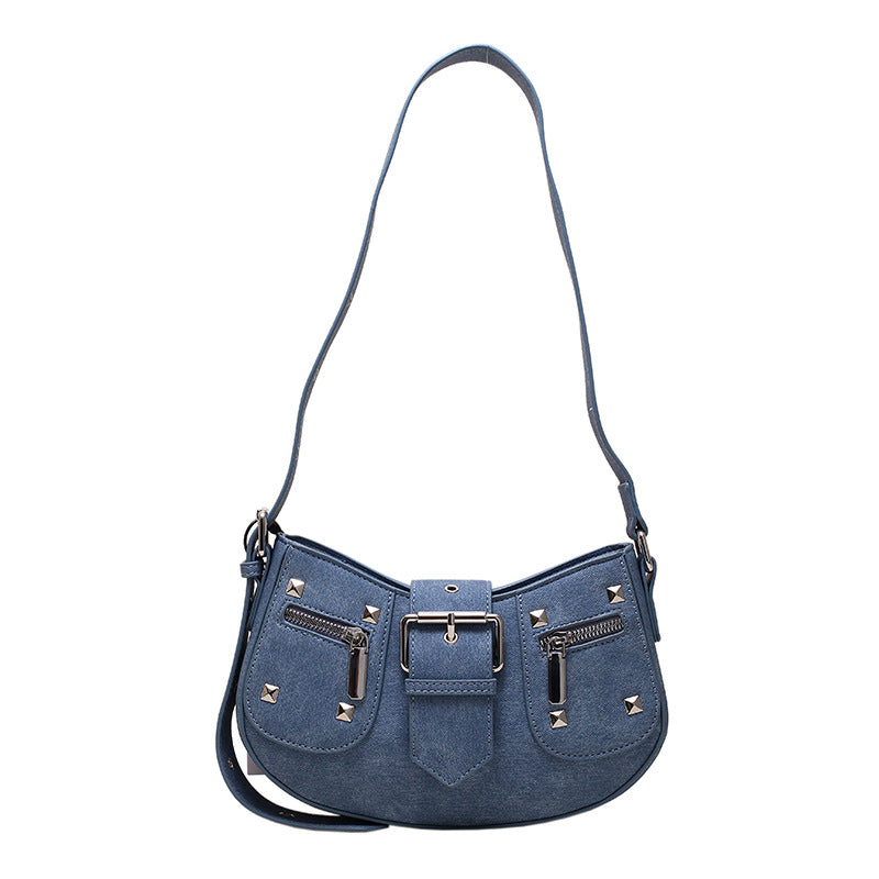 Women's Fashion Retro Rivet Shoulder Underarm Bag