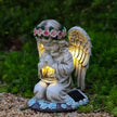 Resin Prayer Angel Solar Energy Outdoor Yard Lamp