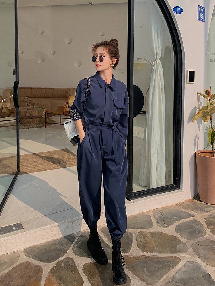 Work Clothes Jumpsuit Women's Fashion Western Style Drape Suit