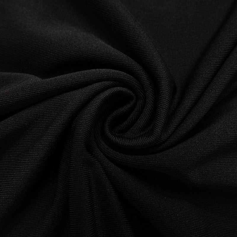 Solid Color Round Neck Sleeveless Hollow-out Hot Girl Dress