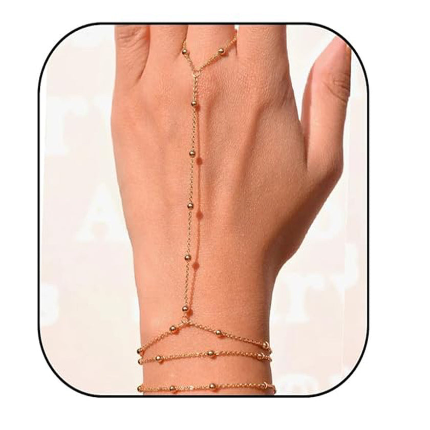 Small Rice-shaped Beads Rice Beads Zircon Pearl Ring Chain Love Finger Chain Ornament