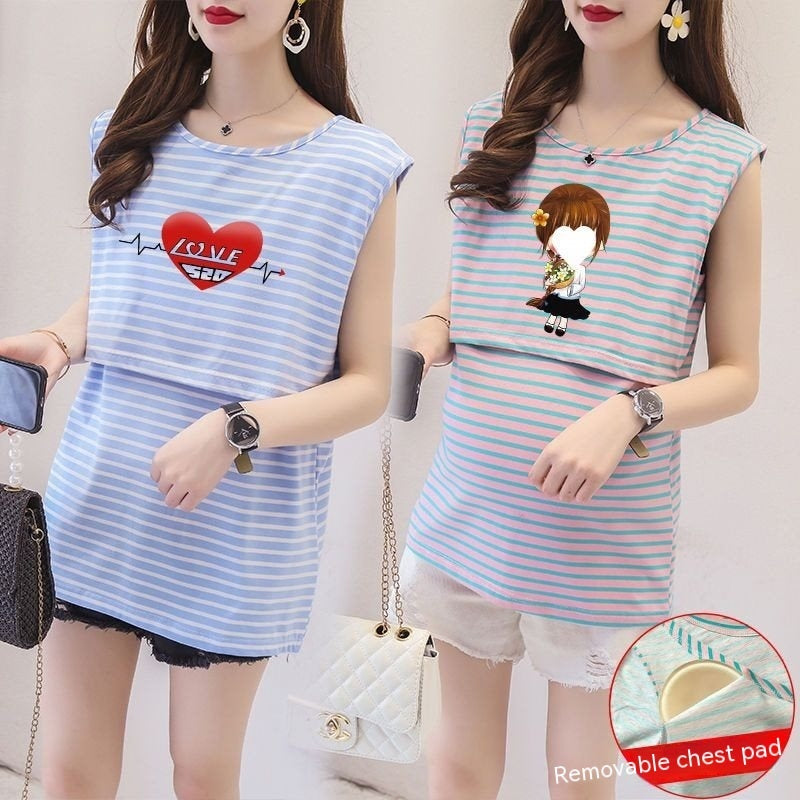 Nursing Vest Springsummer Wear-free Bra Nursing Wear
