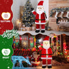 6FT Lighted Santa Christmas Yard Decorations, Pre-lit Pull Up Santa Waving Hand With 180 LED Warm White Lights And Ropes Stakes For Xmas Outdoor Holiday Indoor Decor Lighted Holiday Displays