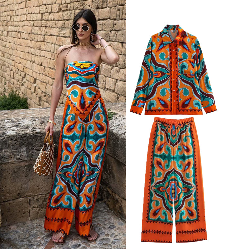 Vintage Silk Satin Texture Shirt Top