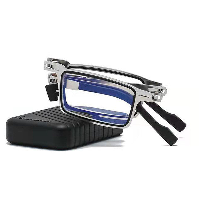 Stainless Steel Folding Anti-blue Light Reading GlassesLight Screw-free Portable Presbyopic Glasses Men's And Women's Same Presbyopic Glasses