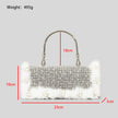 Ostrich Fur Pearl Rhinestone Bag Women's New