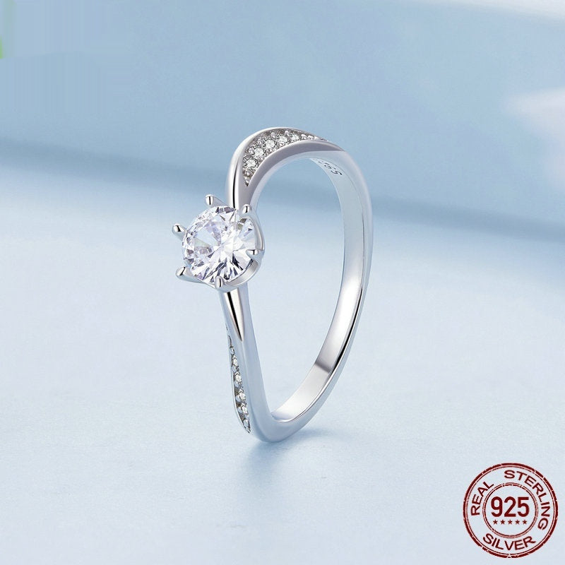 Silver Simple Button Wall Ring For Women