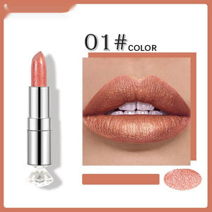 Pearlescent Color Thin And Glittering Lipstick Moisturizing