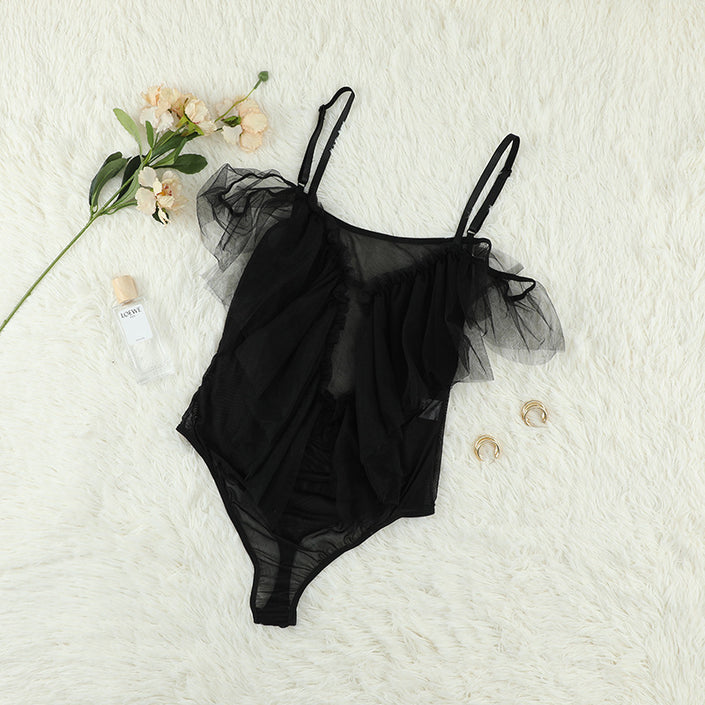 Jumpsuit Lace Straps Tulle Uniform Seduction Underwear