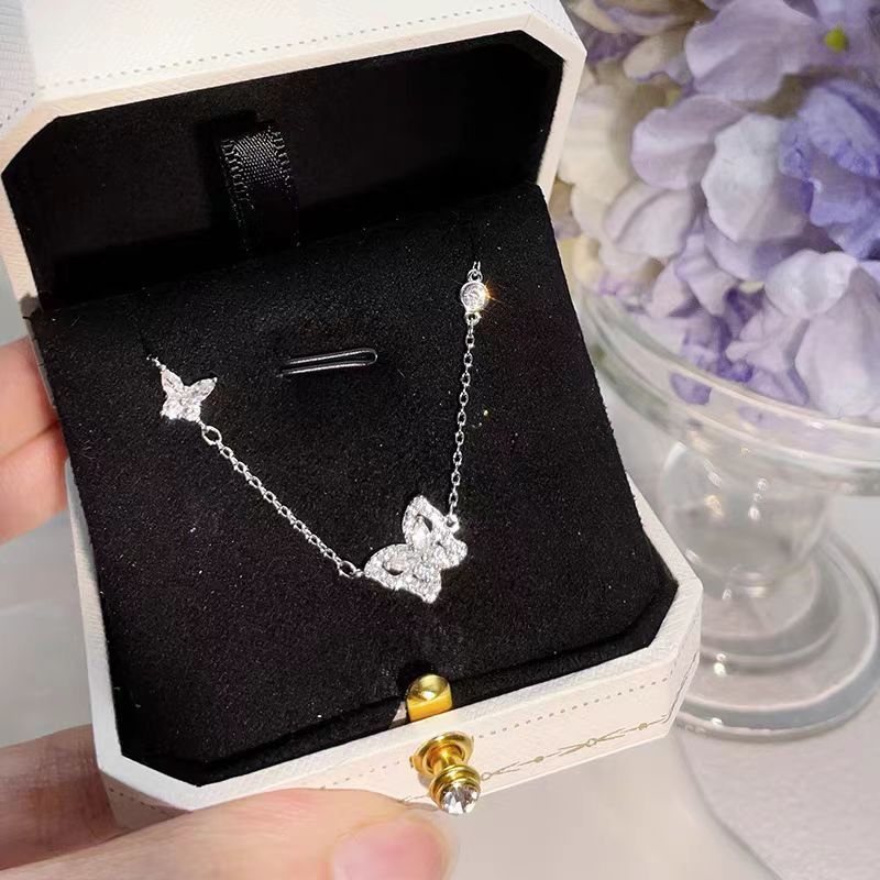 S925 Sterling Silver Butterfly Necklace For Women