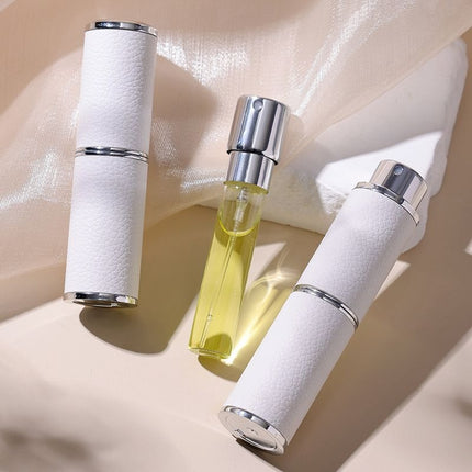 2pcs 8ml Empty PU Twist Perfume Spray Bottle Portable Mini Refillable Rotatable Fragrance Atomizer