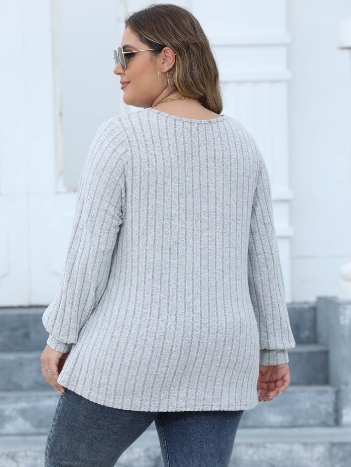 Pit Striped V-neck Cross Bottoming Shirt Long-sleeved Top For Women