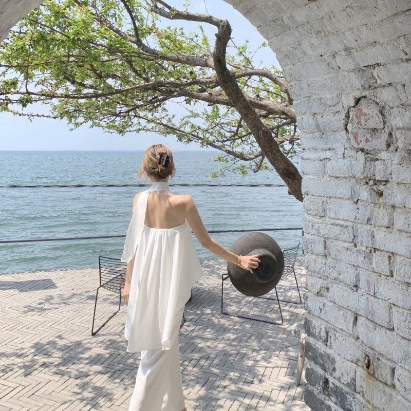 Women's High Waist Loose Drape Seaside Holiday Casual Jumpsuit