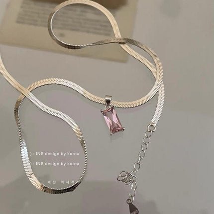 Ins Girl Special-interest Design Color Rhinestone Snake Bones Chain
