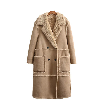 Personality Stitching Fleece Coat Coat Autumn And Winter Women's