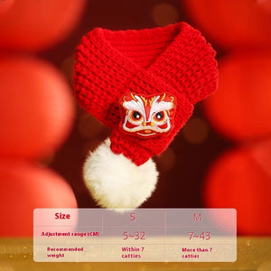 Pet Cat Clothes New Year Scarf Collar