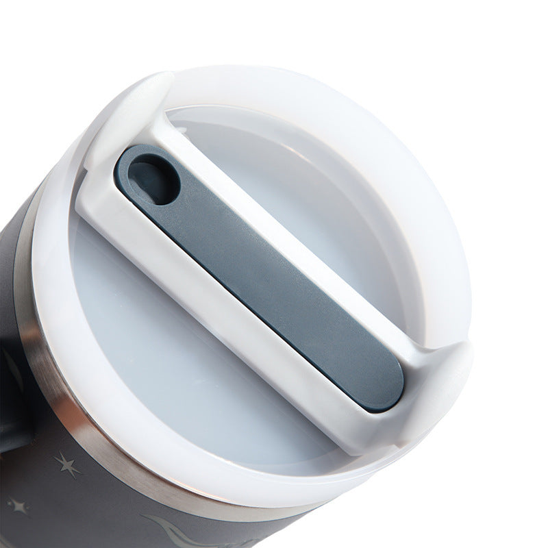 Laser Cow Head Printing Vacuum Cup Business Men's Large Capacity Warm-keeping Water Cup