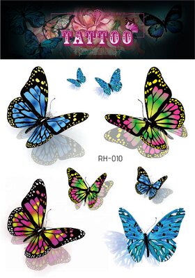 Waterproof Glitter Butterfly Tattoo Stick Gradient Tattoo