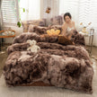 Mink Velvet Four-piece Printing Thickened Warm Bedding