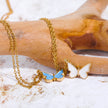 Simple Butterfly Pendant Necklace Sweater Chain