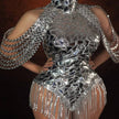 Rhinestones Women Singer Stage Dress
