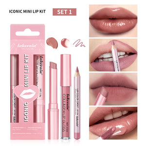 Three Lip Gloss Suit Lasting Waterproof Colorfast