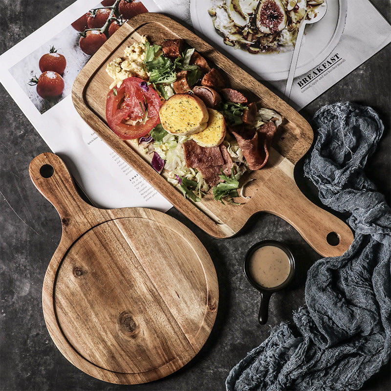 Breakfast Cutlery Pizza Wood Tray Steak