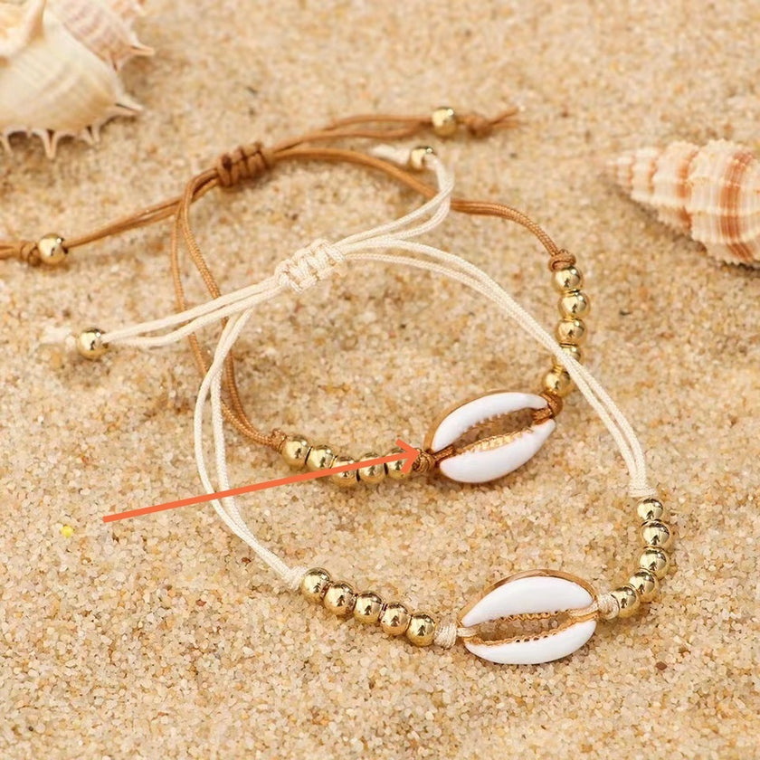 Personalized Creative Alloy Shell Hawaiian Style Casual Bracelet Shell Woven Bracelet