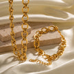 18K Gold Plated Chain Stainless Steel Bracelet Necklace