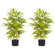 2 PCs Artificial Plants Bamboo Tree In Pot Desk Fake Plants For Home Indoor Outdoor Decor, 15x15x60cm, Green