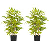 2 PCs Artificial Plants Bamboo Tree In Pot Desk Fake Plants For Home Indoor Outdoor Decor, 15x15x60cm, Green