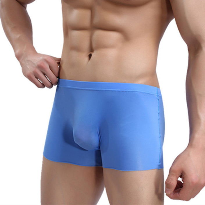 Solid Color Men's Boxer One Piece Ice Silk Boxer Underwear