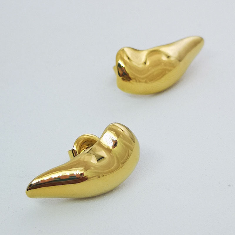 3D Stereoscopic Punk Earring Stud For Men Gold Color   Earring